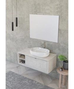 MOBILE BAGNO "TINTORETTO" GRIGIO CHIARO, 110 CM